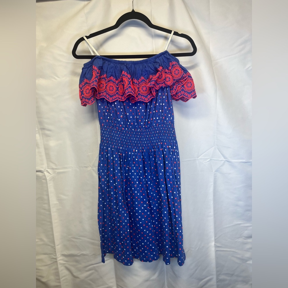 Lilly Pulitzer Women's Kalama Off-The-Shoulder Smocked Dress Borealis Blue small
